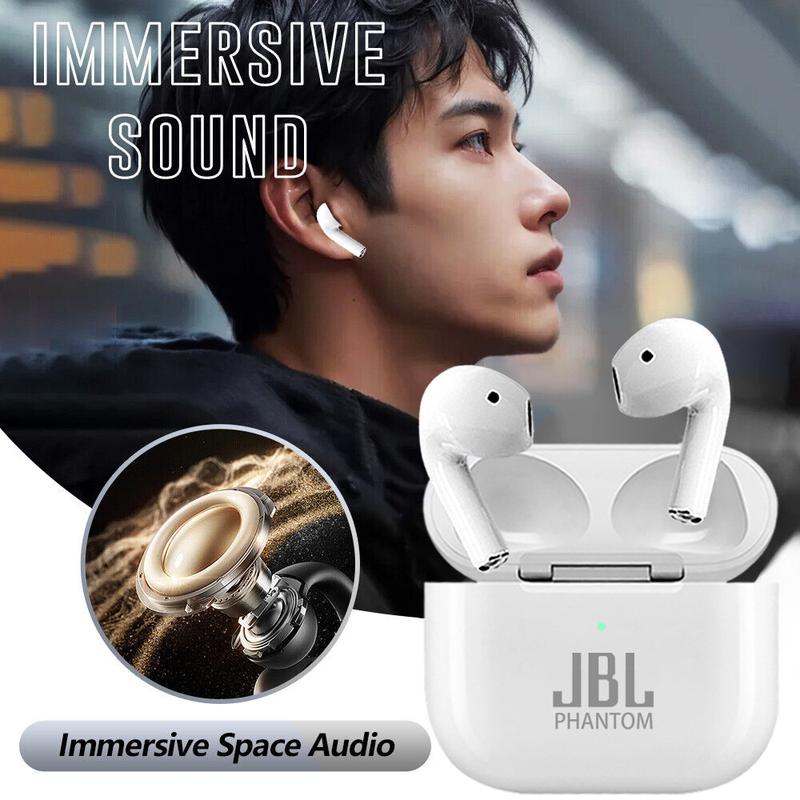 Tai nghe không dây Phantom Mới nhất năm 2025 Âm trầm mạnh mẽ 2 Mic Khử tiếng ồn cuộc gọi Thời gian chơi 40H Tai nghe Bluetooth 5.3 Tai nghe trong tai vừa vặn thoải mái Thích hợp cho tất cả các điện thoại