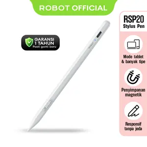ROBOT Stylus Pen RSP20 Capacitive Palm Rejection Magnetic Wireless Case for Tablet Smartphone - Bergaransi 1 Tahun [BISA COD]