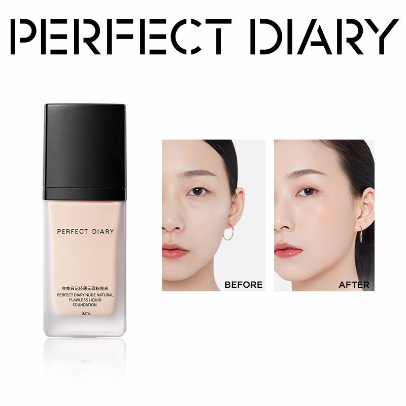 PERFECT DIARY Kem nền dạng lỏng tự nhiên với lớp che phủ cao màu tuỳ chọn 30ml