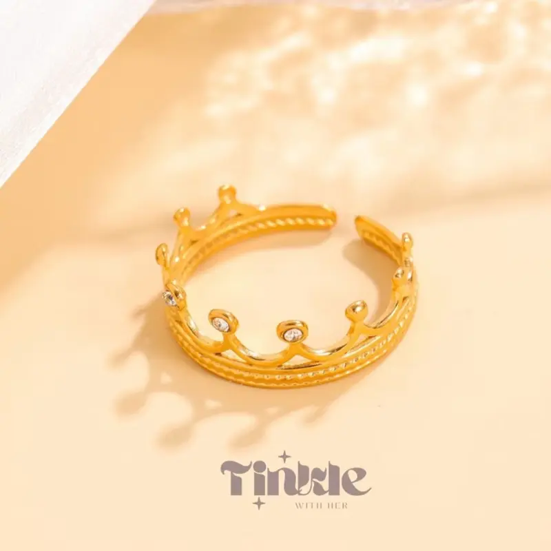 [CROWN] CINCIN TITANIUM SIMPLE KOREA ELEGANT STYLE ANTI KARAT 4