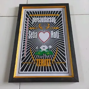 Hiasan Dinding Ukuran 53x35cm Cetak Gambar PSHT Set Bingkai Motif Persaudaraan Setia Hati Terate