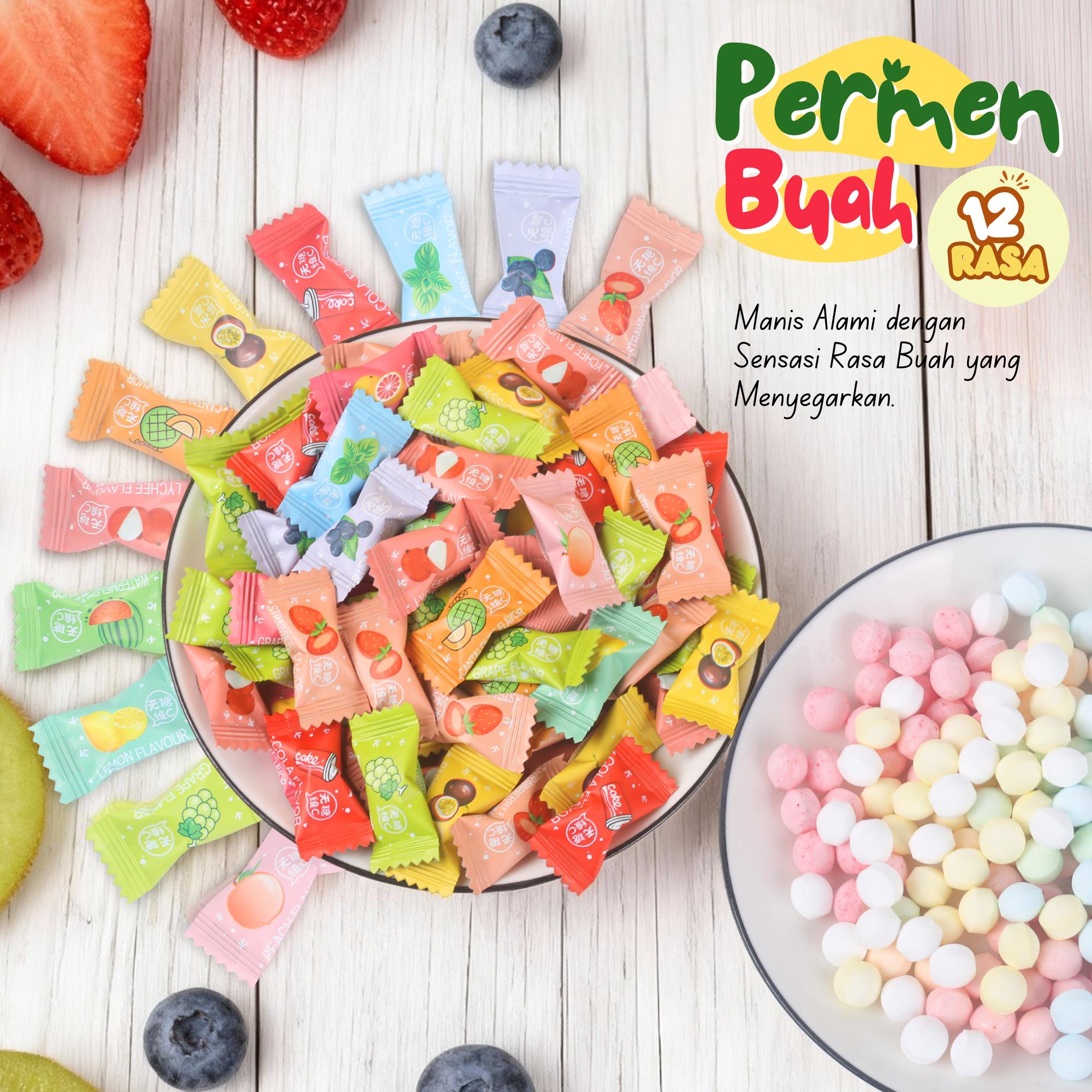Permen Buah 12 Varian Rasa Berbeda Fashion Fruit Lychee Cantaloupe ...
