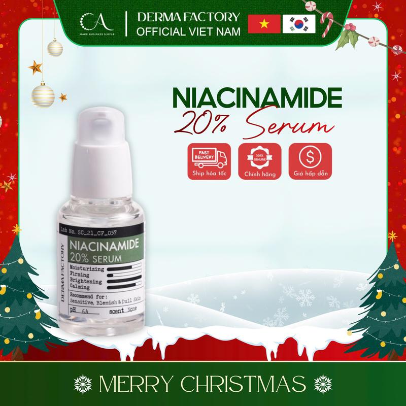   Deal độc quyền Tinh chất dưỡng trắng da cấp ẩm ngừa thâm mụn Derma Factory Niacinamide 20% Serum 