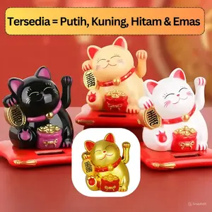 Pajangan Meja Kucing Maneki Neko (Rejeki) Ukuran SEDANG 10.5 Cm & KECIL 7.5 Cm TENAGA CAHAYA