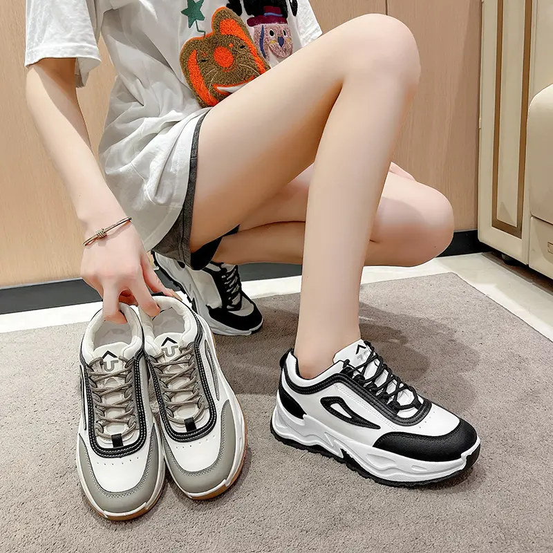 TUTA Shiyeon Sepatu Sneakers Wanita Putih Sport Kasual Cream 604 Karet Shoes Casual 5