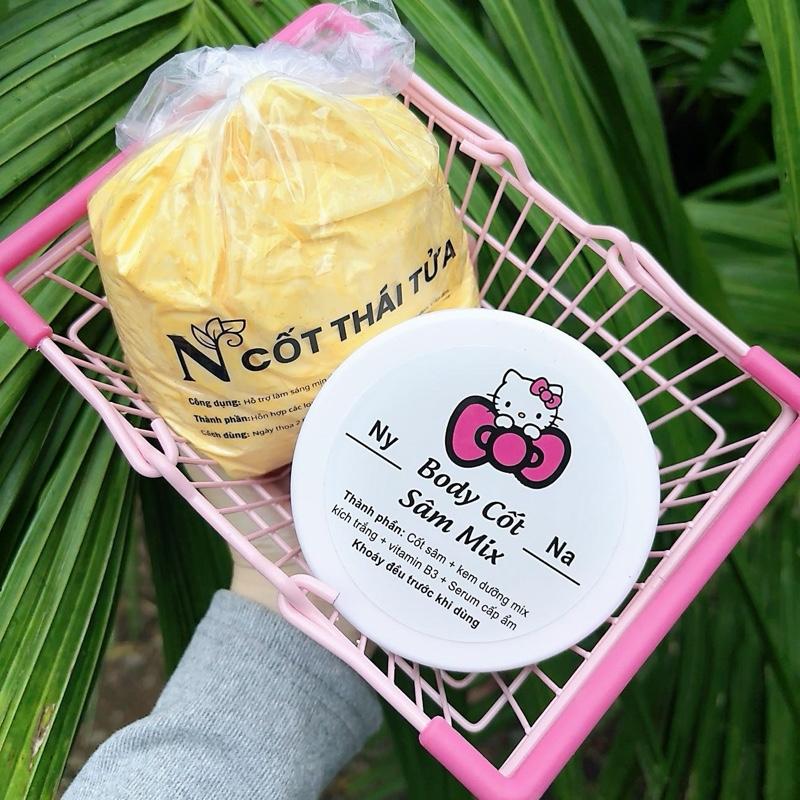 Combo Cấp Tốc . Túi 500gr Cốt Thái Tửa + Hủ 400gr Cốt Sâm Mix . Tổng 900gr kem Hỗ trợ da ngăm đen + da vàng Hỗ Trợ làm đẹp da . Hỗ trợ cấp ẩm Dưỡng da body