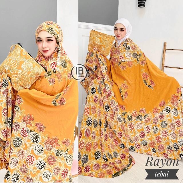 Product Introduction of Mukena Dewasa Jumbo Batik Cap Atasan Bawahan Muslim Rayon Halus Adem 2in1 9