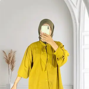 SHERAYA BLOUSE CRINKLE WANITA//Kemeja wanita kekinian Panjang Baju Casual Dewasa Cewek Oversize Shakila Top Linen Katun