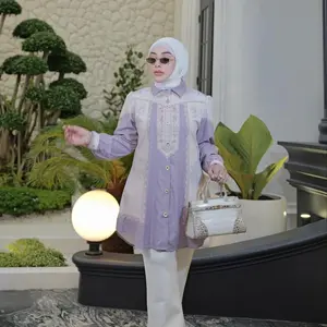 Shella Saukia Tunik Kemeja Lavender 03-153
