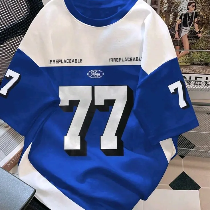 KAOS BIGSIZE 77 JUMBO SIZE M-XXXXXXL (6XL) KAOS KOMBINASI SABLON ANGKA BAHAN 100% COTTON COMBED KAOS COWOK CEWEK UNISEX BANYAK PILIHAN WARNA BISA CUSTOM WARNA DAN GAMBAR (COD) 2