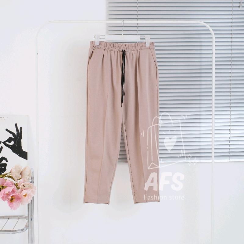 ORO PANTS Celana Baggy Pants Wanita Bahan Katun Paraguay Lembut kulot stripe Celana wanita ootd  celana Nyaman Kain Halus Casual Santai Clana Panjang 1