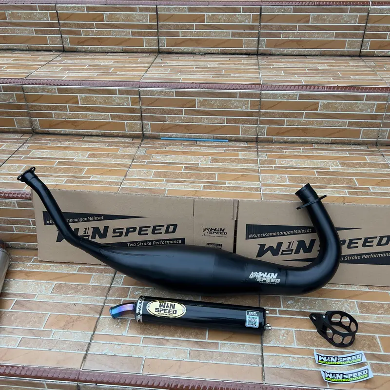 Knalpot Ninja R RR SS Chamber Black Couting Type Kobra Medium Slincer Almanium Logo Stanlis Original Winspeed Performace 3