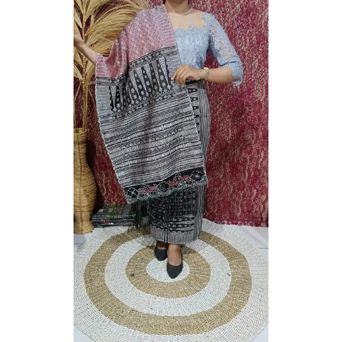 Songket Tumtuman model 2 resleting siap pakai