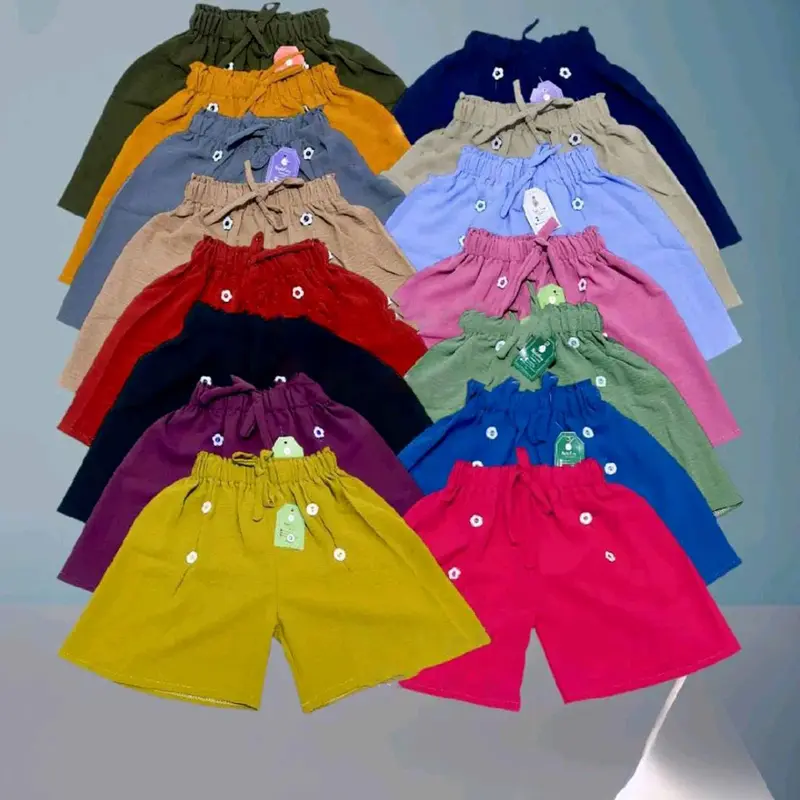 Bawahan Dapet 6 Pcs Celana Hotpants Crinkle Termurah Anak Perempuan - Fashion Hotpants Kancing Anak Usia 2-11 tahun 1