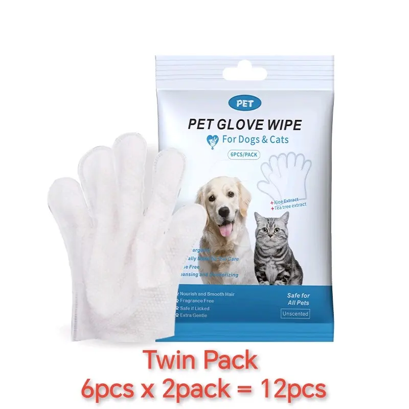 12pcs Cats & dogs Pets Grooming Glove Sarung Tangan Mandi kucing