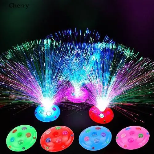 Terbaru & Terlaris Lampu Tidur Warna Warni  Lampu Fiber Malam LED Lidi LED Bunga Serat Light Multi Color Baterai Hijau
