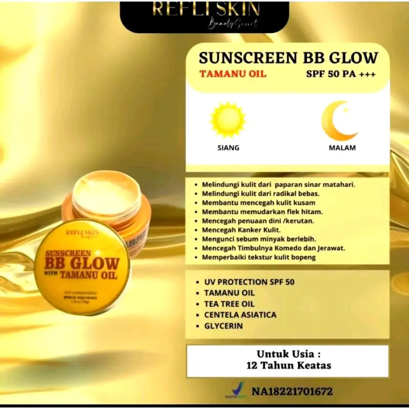 SUNSCREN BB GLOW TAMANU OIL/SUNSCREEN SPF 50 Wajah 2