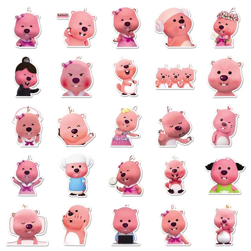 50/10 miếng Loopy sticker, siêu dễ thương, không thấm nước, thích hợp cho máy tính xách tay, điện thoại, ô tô, mũ bảo hiểm 4