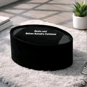 Peci Songkok Kopiyah Hitam Polos Tinggi 9cm Bahan Buludru Contessa lembut Kopiah Pria dewasa orapng dan anak-anak