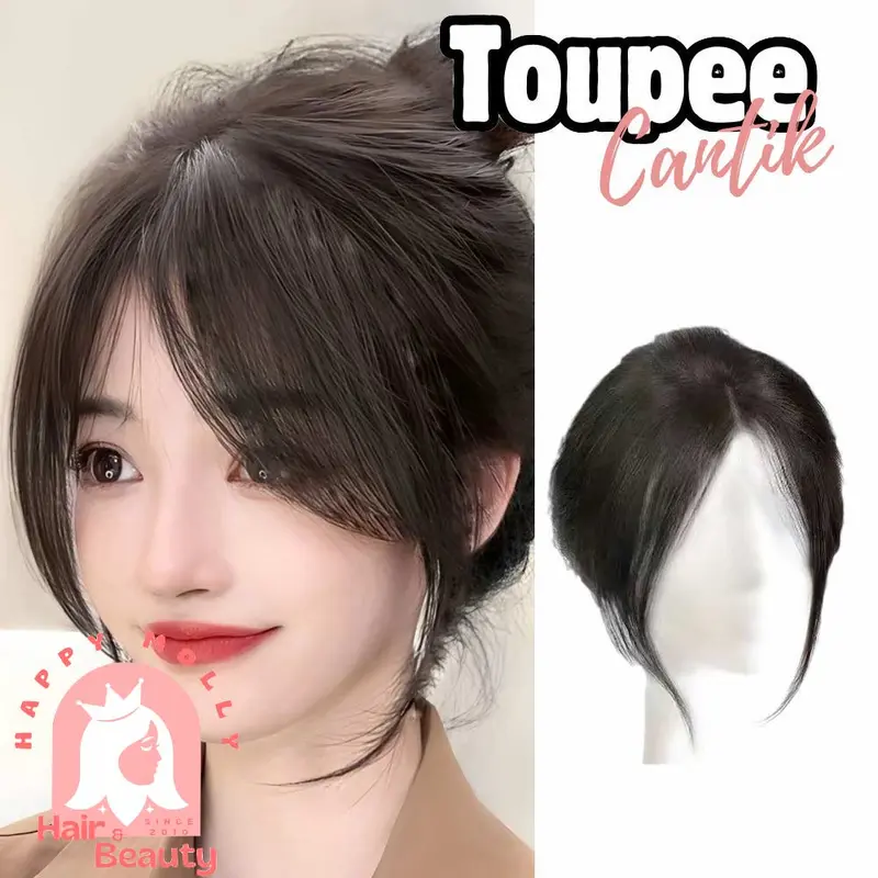 Hair Wig Natural Toupee Toupee Poni Wanita Korean Style Rambut