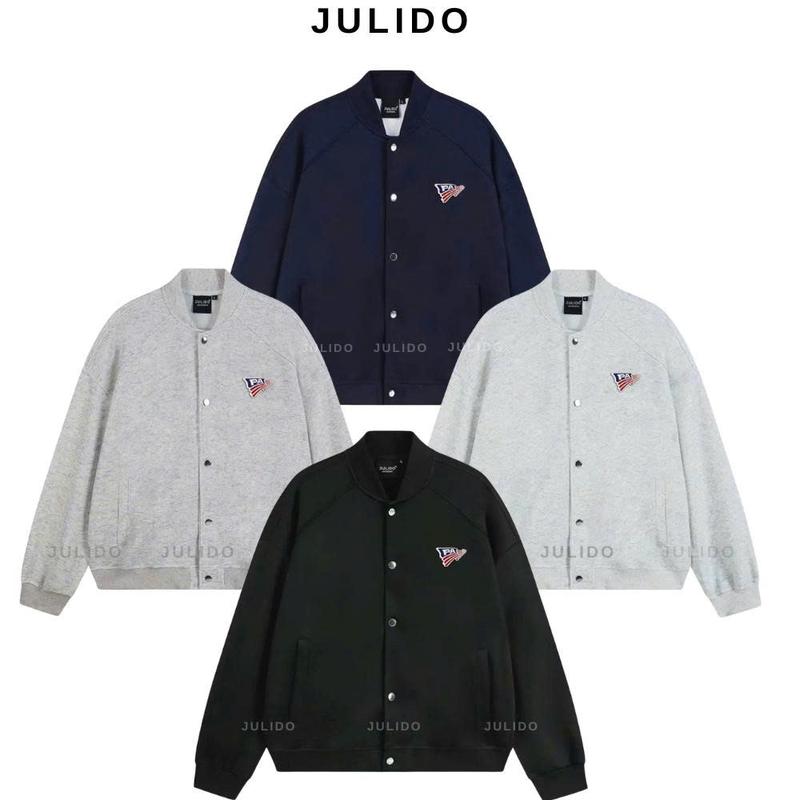 Áo khoác BOMBER nỉ 2 da JULIDO thêu nổi Cờ Mỹ dày dặn form boxy cho phái mạnh size M L XL 2XL