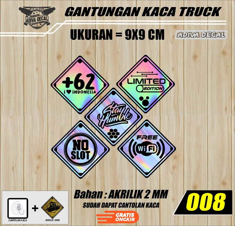 PAKET RANDOM GANTUNGAN KACA BEBAS PILIH - MAINAN KACA AKRILIK PAKET HOLOGRAM FULL 008 Toys 3