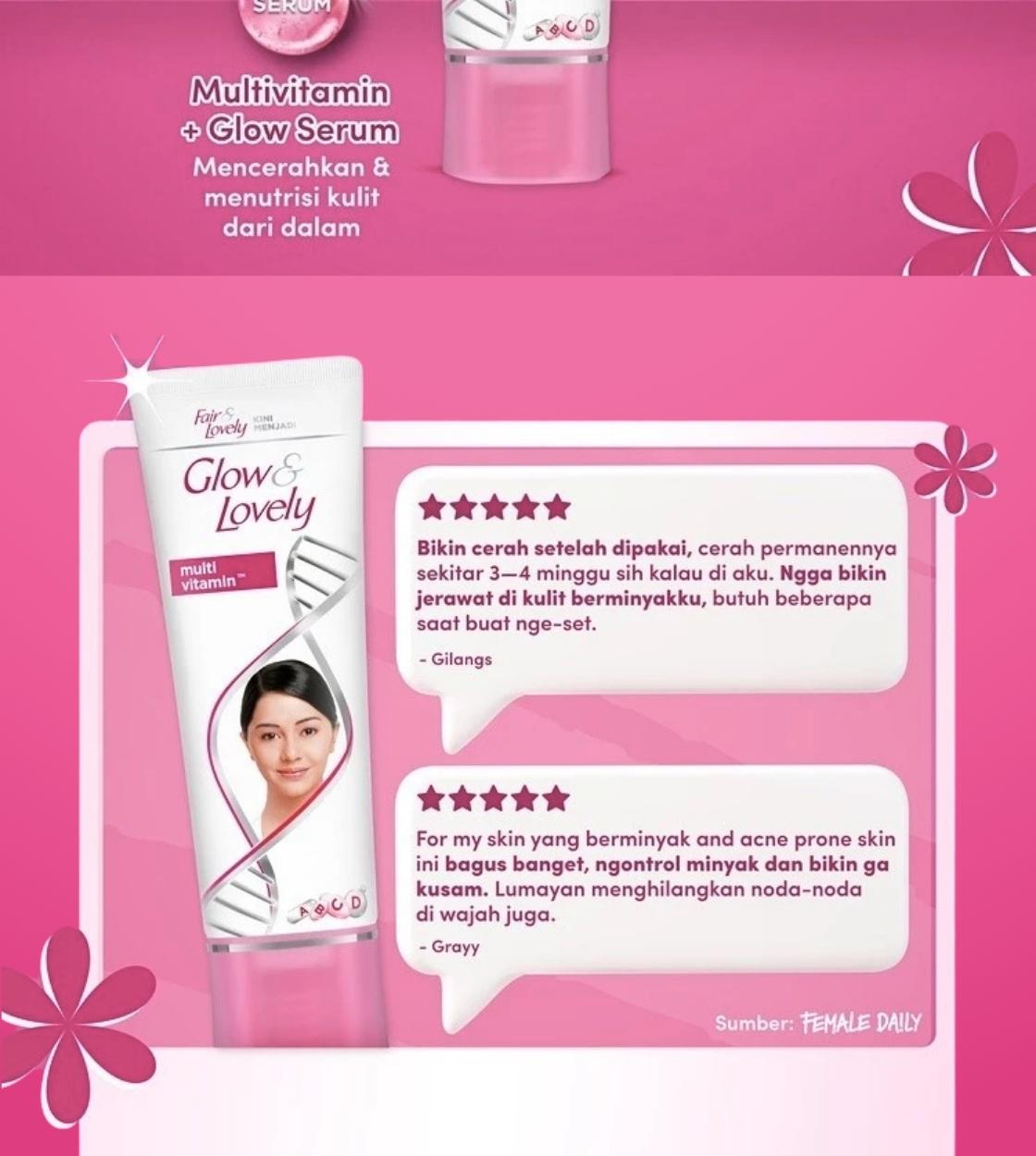 Glow & Lovely Derma Glow Multivitamin Cream 23gr - Mencerahkan Wajah