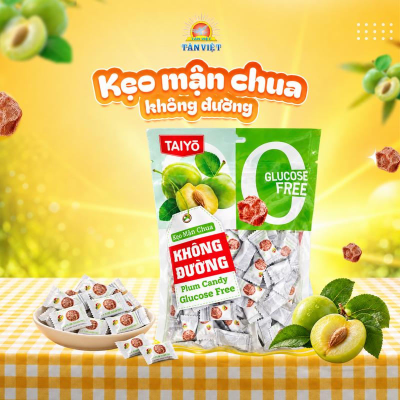 Kẹo Mận Chua Không Đường (Kẹo Ô Mai Xí Muội Mận Chua) Tân Việt Food Thơm Ngon, Chua Chua Ngọt Nhẹ 210g