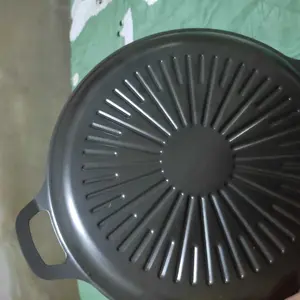 Wajan Panggangan Anti Lengket Bulat Diameter 34CM- Grill Pan Datar untuk BBQ, Daging, dan Sayuran