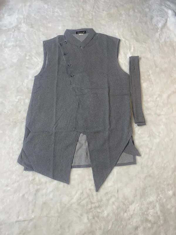 Vest Rompi Tanpa Lengan Motif Simple 1130 By Mihalul  Abrar - rompi - pria - keren - Atasan - Casual Abu 2