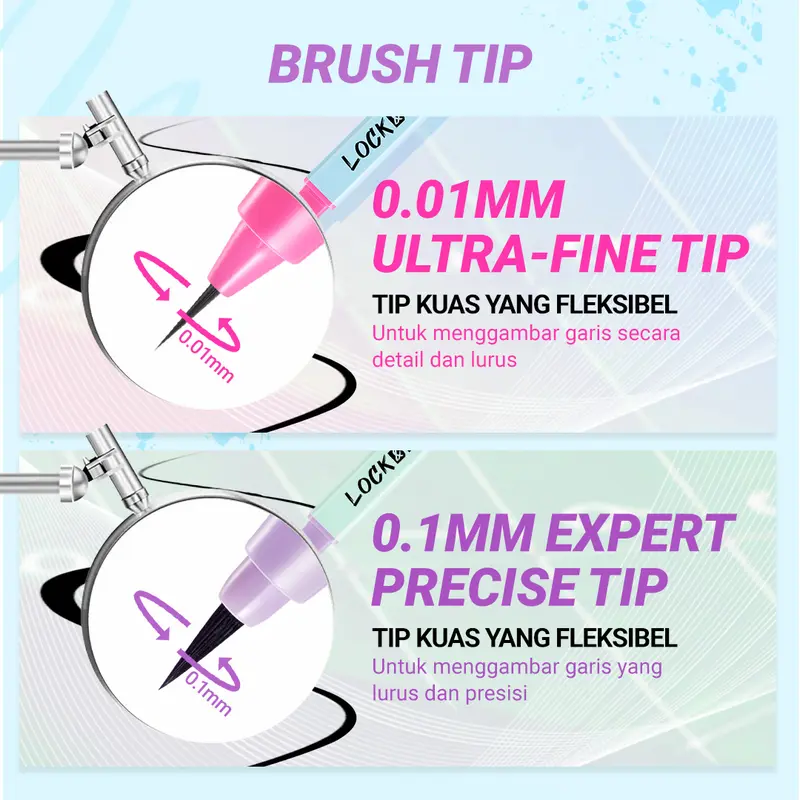 [PAKET EYE MAKEUP 2PCS] DAZZLE ME Dual Eye-conic Bundle Set Lock & Pop! Mascara VoluMAXing LongLASHting Long & Wing! Hyper Stay Slim Eyeliner Smudgeproof Waterproof Transferproof dan Tahan Lama 5
