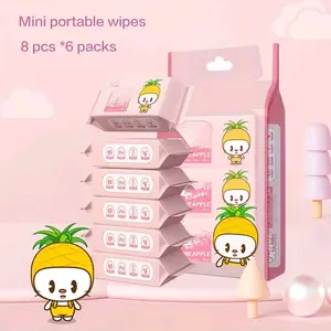 Tisu Basah Mini Lucu Viral – Isi 64sheets, Murah & Gemesin! Mudah dibawa tidak makan tempat Wipes Tissue Tissu