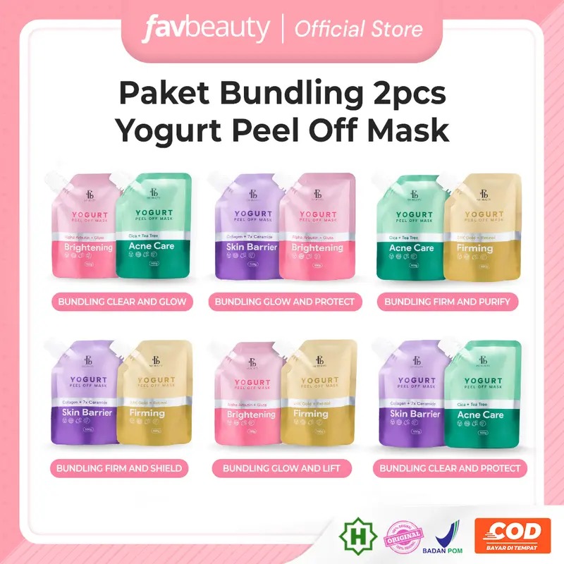 [Ready Stock] [Get Free Gift] FAV Beauty Paket 2pcs Yogurt Peel Off Mask Acne Care Brightening Skin Barrier Firming | Masker Kelupas Kulit Wajah Berjerwat Kering Penuaan Dini Perawatan Skin Barrier Melembabkan Melembutkan Mencerahkan | Halal | BPOM | COD 0