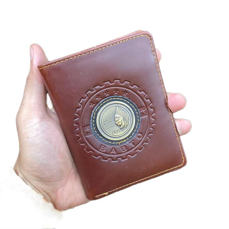  Ví Nam Da Bò Pullup Ý Chữ Nhật Wallet Nhiều Ngăn Nhung Kiểu Hàn Quốc Thời Trang Kích Thước 12*10 Cm Bảo Hành 12 Tháng Màu Đen Nâu Sang Trọng 
