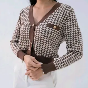 Cardigan Crop Knit Kardigan Wanita Crop Rajut Premium Knitwear
