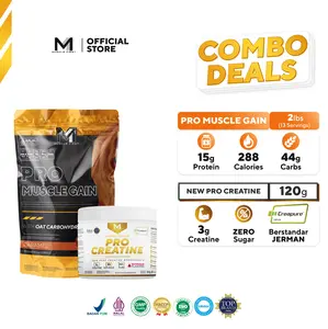[BUNDLE] MUSCLE FIRST Pro Gain 2lbs + New Pro Creatine Creapure 120gr - Suplemen Fitness