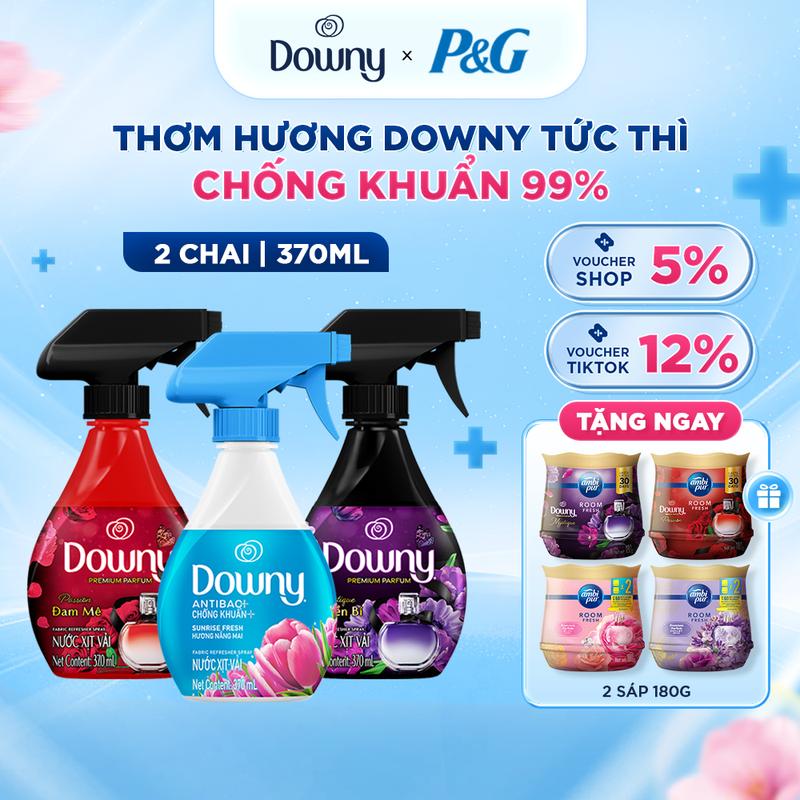 [Mua 2 tặng 2] Combo 2 xịt vải 370ml tặng 2 Sáp thơm Ambi pur 180g hương Huyền bí/Đam mê