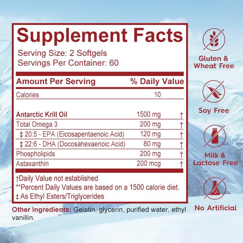 Product Introduction of Grevip-Minyak Krill Antartika-120 Kapsul/Botol-Astaxanthin-Omega-3 EPA, DHA-Fosfolipid-Non-GMO-Bebas Gluten-1500 mg 7