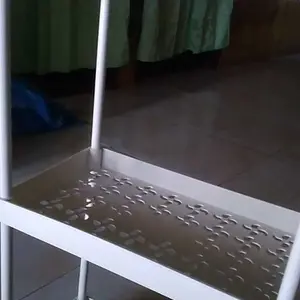 Square rak troli rak dapur rak serbaguna rak susun portable rak dorong 4 tingkat dengan roda