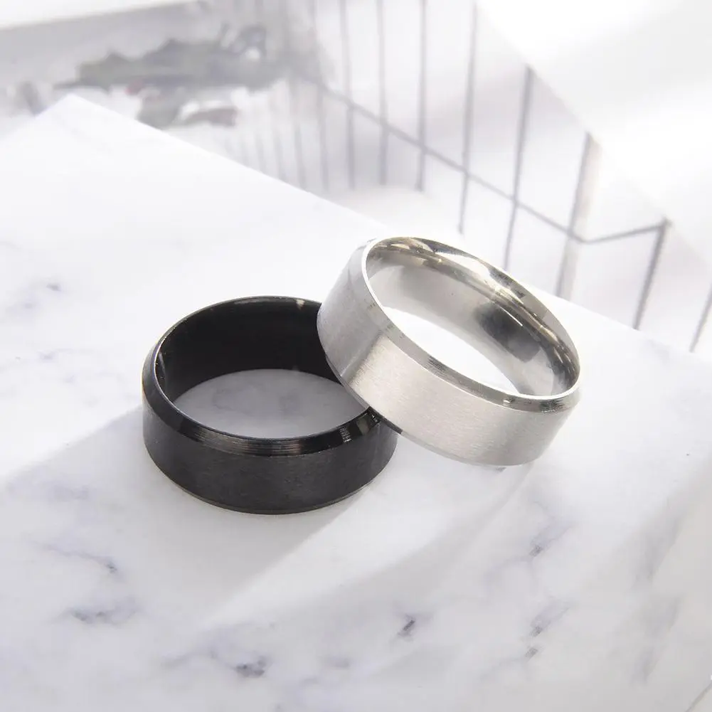 Cincin keluli tahan karat berus pusam untuk lelaki, 1PC, 8mm, Fesyen ringkas, Punk, hadiah # 316420