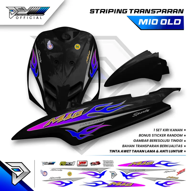 STRIPING MIO SPORTY TRANSPARAN ORIGINAL | STICKER BODY YAMAHA MIO BEST SELLER 7
