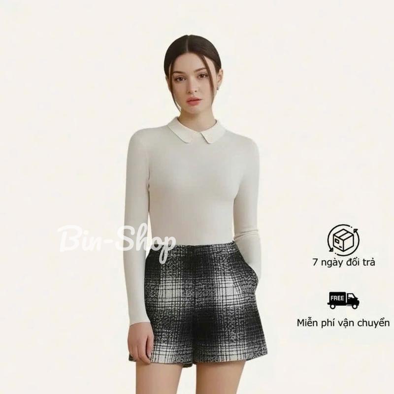  Áo Kiểu Nữ Giữ Nhiệt Tiểu Thư tay dài Cổ Sen Cá Tính Sang Trọng Dễ Phối Đồ 