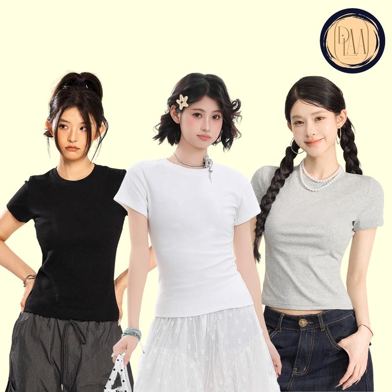 Áo Thun Baby Tee Trơn Dáng Ôm Ngắn DaaLaa Store Phong Cách Basic A5784