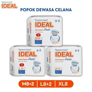 IDEAL Popok Dewasa Celana M10 L10 XL8 Pcs - Breathable, Daya Serap Tinggi, Anti Iritasi & Anti Bakteri Cepat Kering