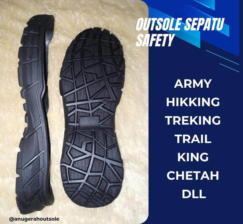 Outsole / Sol sepatu safety pria alas sepatu sepatu safety pdl boots King chetah gunung treking tni tentara Hitam Karet semua musim  sol & liner tumit Shoe insole insole  carbon 2