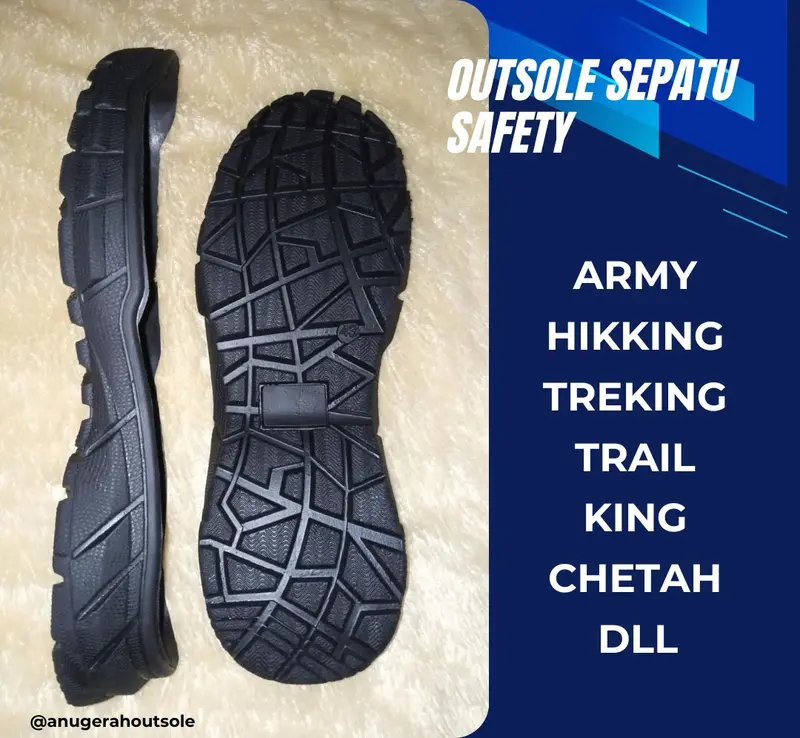Outsole / Sol sepatu safety pria alas sepatu sepatu safety pdl boots King chetah gunung treking tni tentara Hitam Karet semua musim  sol & liner tumit Shoe insole insole  carbon 1