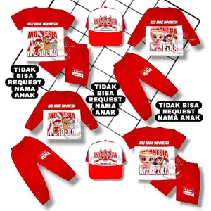 SETELAN BAJU ANAK KERMERDEKAAN MERAH PUTIH 17 AGUSTUSAN ANOMALI TUNG TUNG SAHUR DAN BALLERINA CAPPUCCINA UNTUK USIA 1-10 THN COCOK UNTUK ACARA LOMBA ANAK Parsel