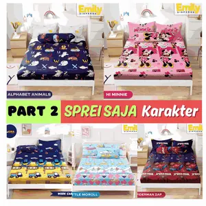 (PART 2) Sprei SAJA Motif Kartun Anak Homemade Karakter Hanya Sprei