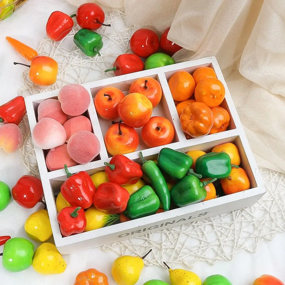 Gift Mini Simulation Fruits Vegetables Photography Props Room Decoration Food Model Party Wedding Supplies Handmade Fake Apples Lemons