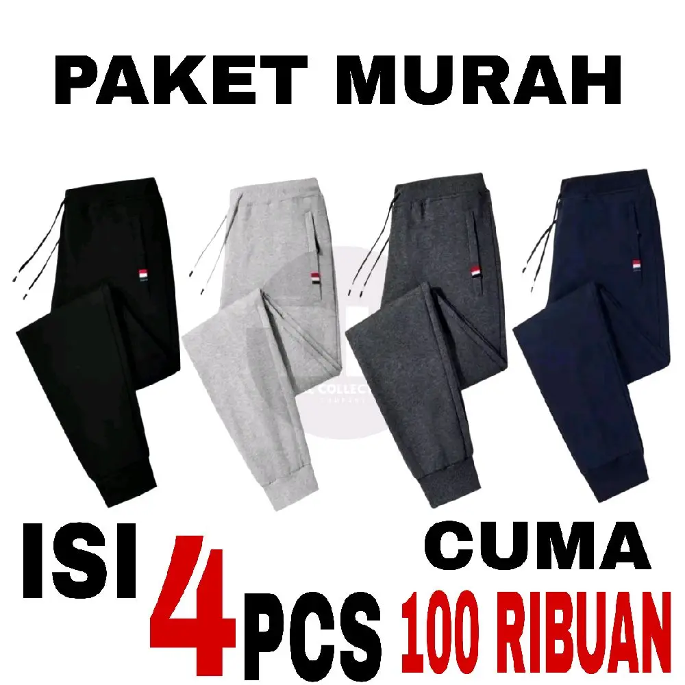 Paket Murah Isi 4 Pcs Celana Joger Panjang Uniseks (Pria dan Wanita). Celana Joger Sport/Olahraga Bahan Baby Terry Tebal Lembut Dan Nyaman Menyerap keringat. 4PCS1PKT adem pas training regular random warna Jogger joggers gym